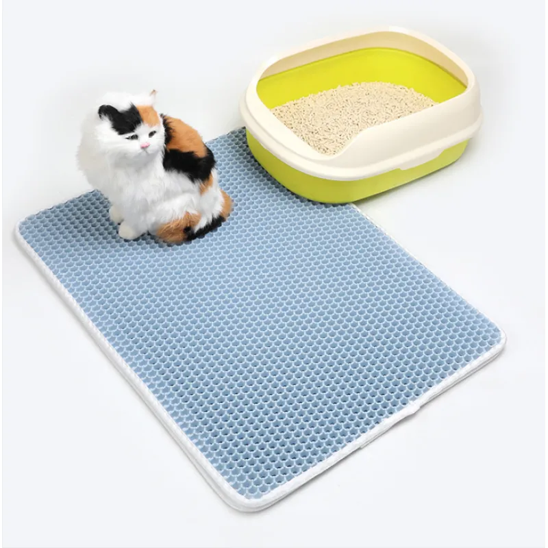 Alfombrilla para arena de gato para mascotas, suministros para mascotas, alfombrilla doble de EVA para arena de gato