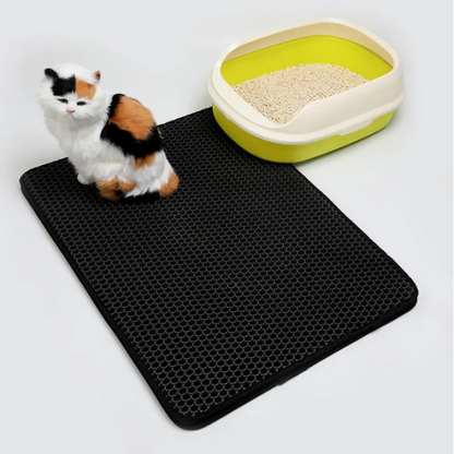 Alfombrilla para arena de gato para mascotas, suministros para mascotas, alfombrilla doble de EVA para arena de gato