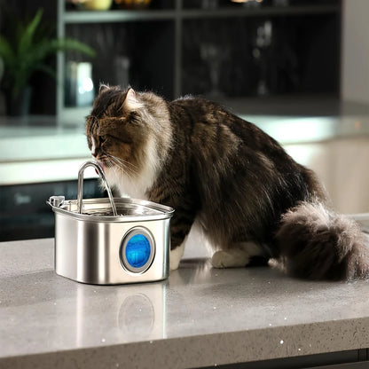 Fuente de Agua Automática de Acero Inoxidable para Gatos 3,2L – Hidratación Continua y Silenciosa