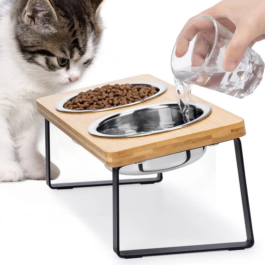 Comedero Ergonómico Antivómitos para Gatos y Perros (Diseño Elevado e Inclinado)