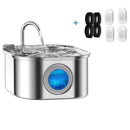 Fuente de Agua Automática de Acero Inoxidable para Gatos 3,2L – Hidratación Continua y Silenciosa