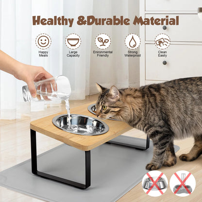 Comedero Ergonómico Antivómitos para Gatos y Perros (Diseño Elevado e Inclinado)