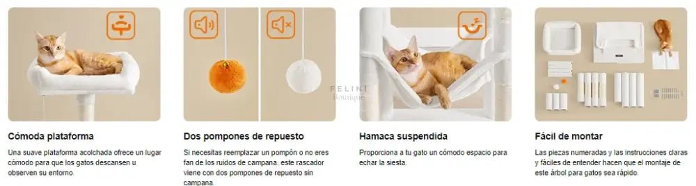 Árbol Rascador (112cm y 143 cm) – El Paraíso para tus Gatos - Boutique Felini