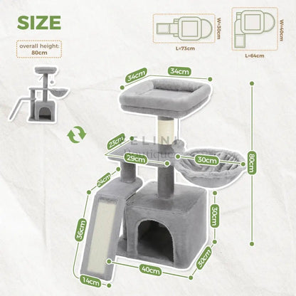 Árbol Rascador Compacto – Versatilidad y Confort en 80cm - Boutique Felini
