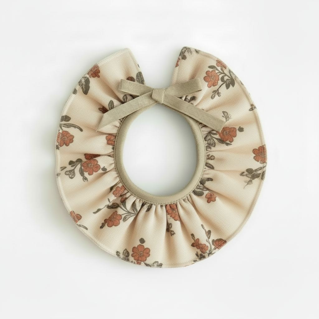 Cuello Bambula Flores Teja