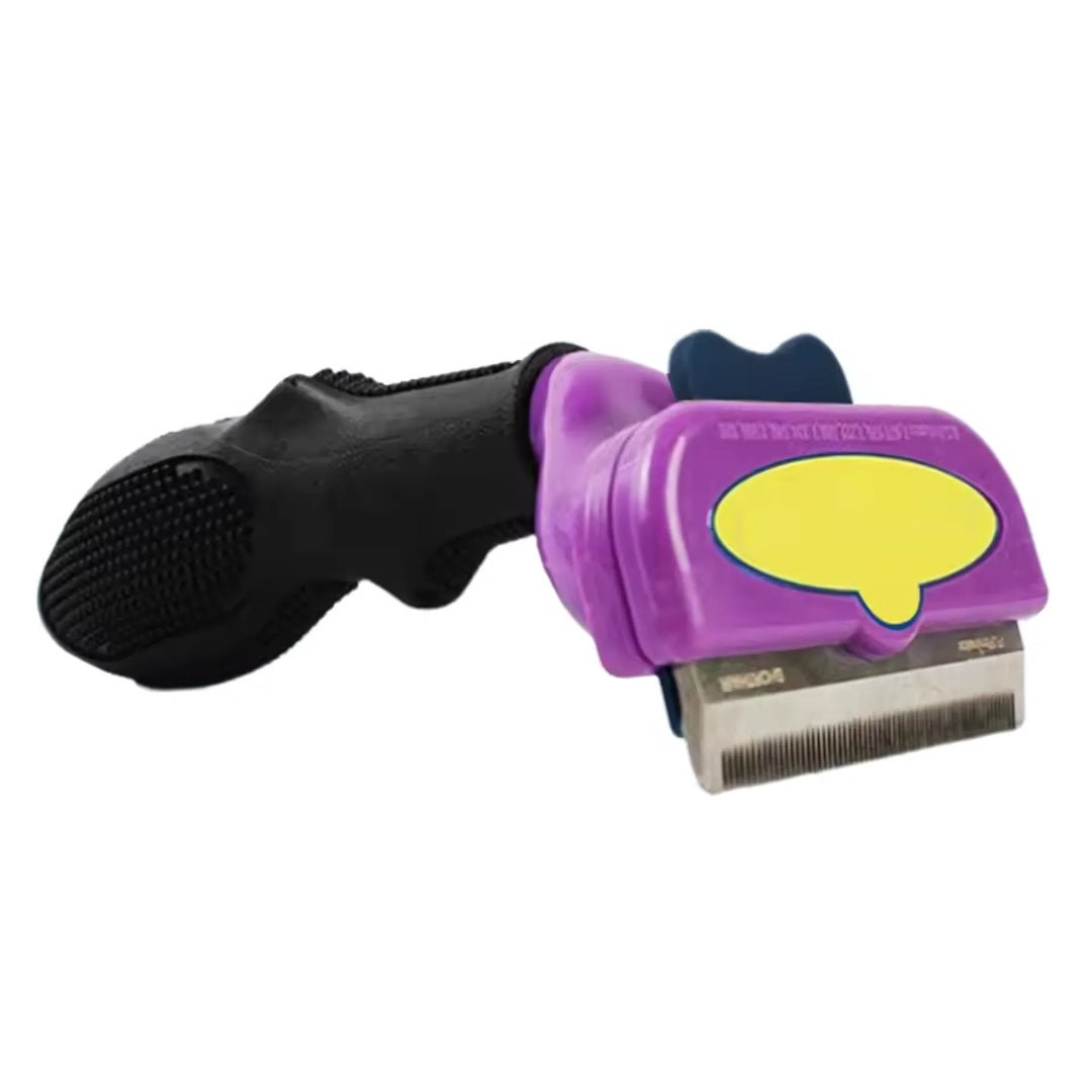 Cepillo deslanador tipo Furminator para gatos removedor de pelo autolimpiable