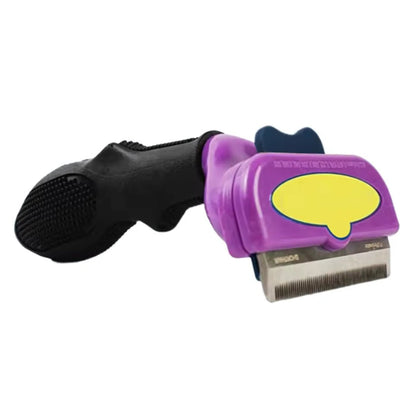 Cepillo deslanador tipo Furminator para gatos removedor de pelo autolimpiable