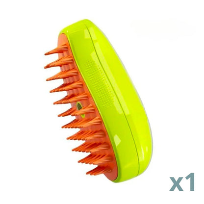 Cepillo de vapor para gatos eléctrico pulverizador Relax 3 usos en 1 peine con agua