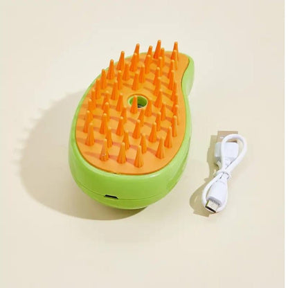 Cepillo de vapor para gatos eléctrico pulverizador Relax 3 usos en 1 peine con agua