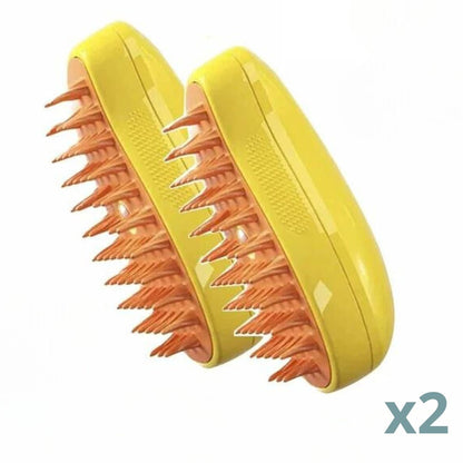 Cepillo de vapor para gatos eléctrico pulverizador Relax 3 usos en 1 peine con agua