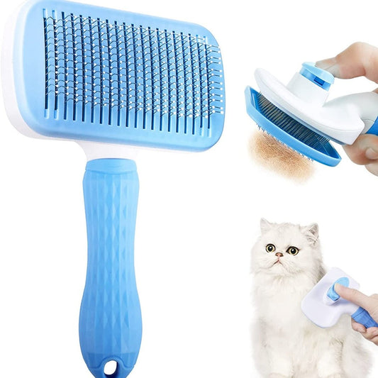 Cepillo peine quitapelos masajeador para gatos Saoko con botón 1 click