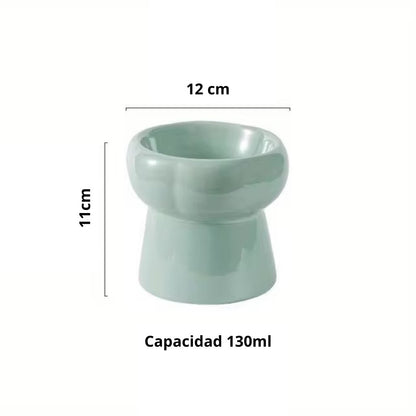 Comedero bebedero elevado cerámica para gatos Bonzai