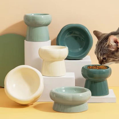 Comedero bebedero elevado cerámica para gatos Bonzai