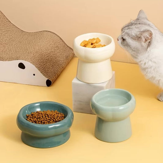 Comedero bebedero elevado cerámica para gatos Bonzai