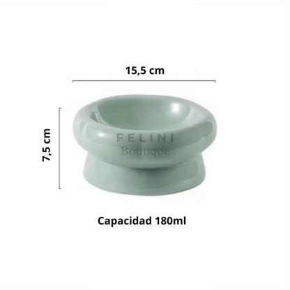Comedero bebedero elevado cerámica para gatos Bonzai - Boutique Felini