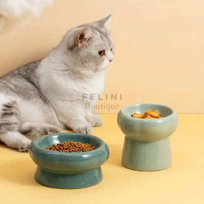 Comedero bebedero elevado cerámica para gatos Bonzai - Boutique Felini