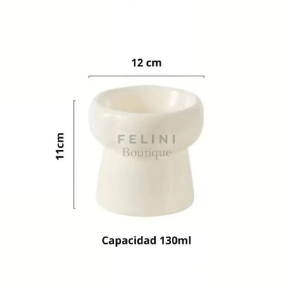 Comedero bebedero elevado cerámica para gatos Bonzai - Boutique Felini