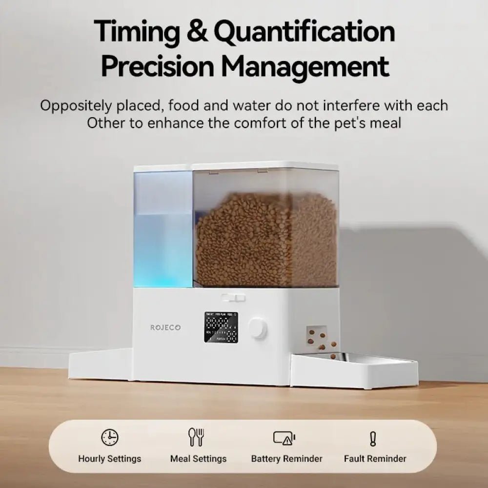 Comedero Inteligente 2 en 1 Rojeco con WiFi y App (8.5L) - Boutique Felini