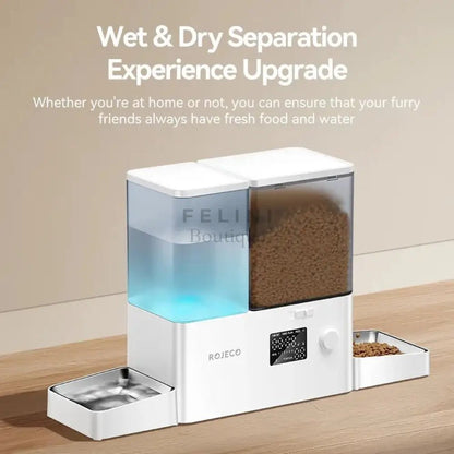 Comedero Inteligente 2 en 1 Rojeco con WiFi y App (8.5L) - Boutique Felini