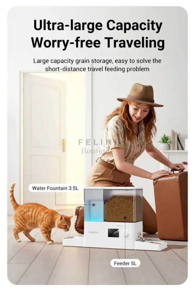 Comedero Inteligente 2 en 1 Rojeco con WiFi y App (8.5L) - Boutique Felini