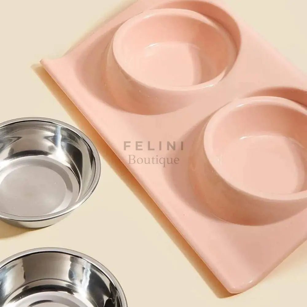 Cuenco doble de comida Cute para gatos - Boutique Felini