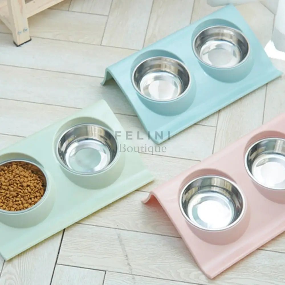 Cuenco doble de comida Cute para gatos - Boutique Felini