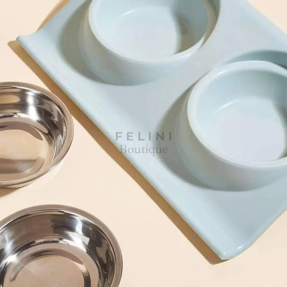 Cuenco doble de comida Cute para gatos - Boutique Felini