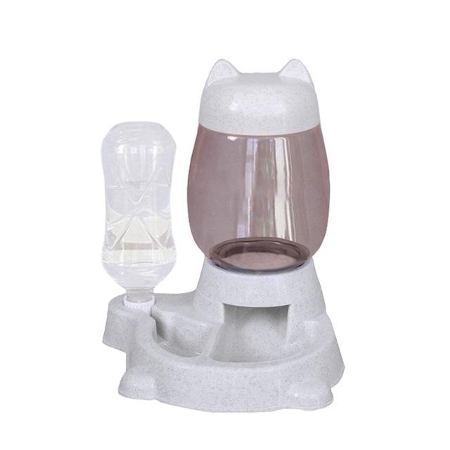 Dispensador de comida y agua por gravedad 2.2L para gatos