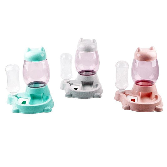 Dispensador de comida y agua por gravedad 2.2 L para gatos