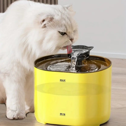 Fuente de Agua Ultra Silenciosa para Gatos (2.2L) / Bebedero Automático con Grifo en Forma de Gato y Conexión USB - Boutique Felini