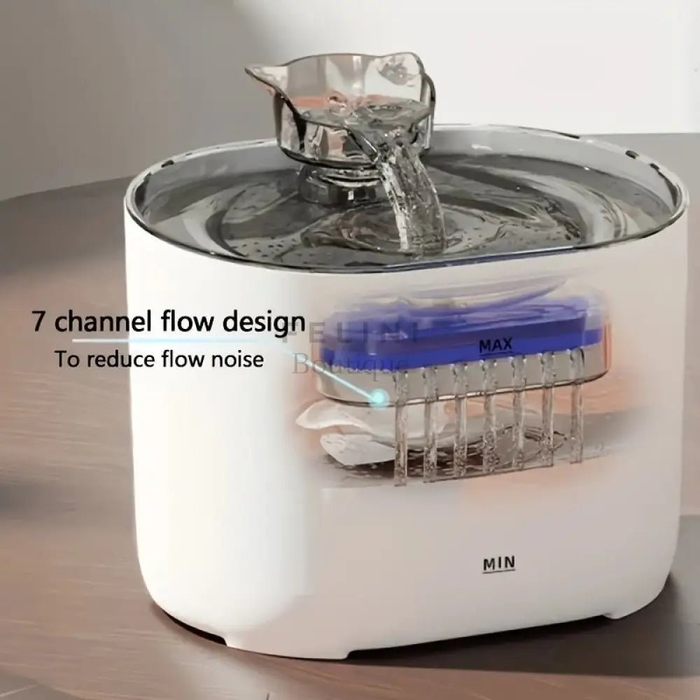 Fuente de Agua Ultra Silenciosa para Gatos (2.2L) / Bebedero Automático con Grifo en Forma de Gato y Conexión USB - Boutique Felini