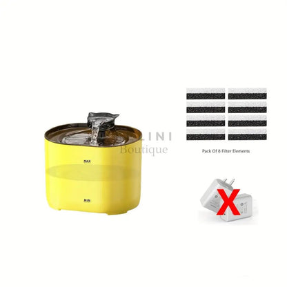 Fuente de Agua Ultra Silenciosa para Gatos (2.2L) / Bebedero Automático con Grifo en Forma de Gato y Conexión USB - Boutique Felini