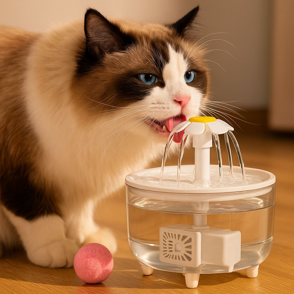 Fuente dispensador de agua automática recirculante SunFlower para gatos