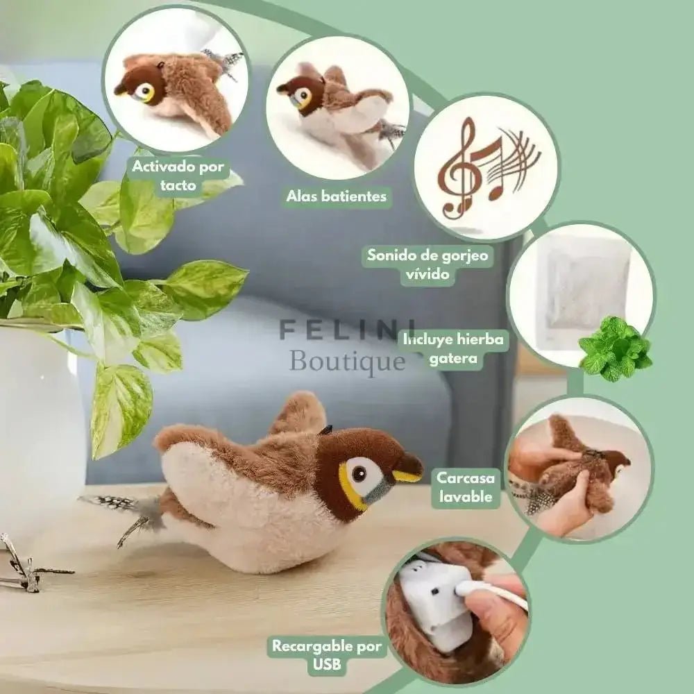 Pájaro interactivo para gatos - Boutique Felini