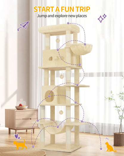 Torre Gigante para Gatos (210 cm) – La Villa de Lujo Multinivel - Boutique Felini