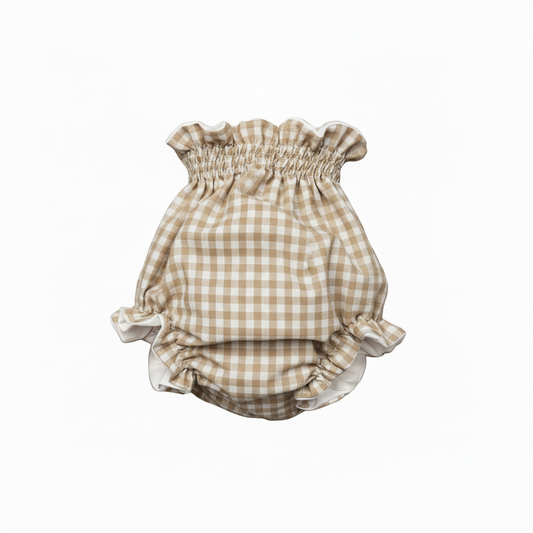 Braguita Vichy Beige y Blanco
