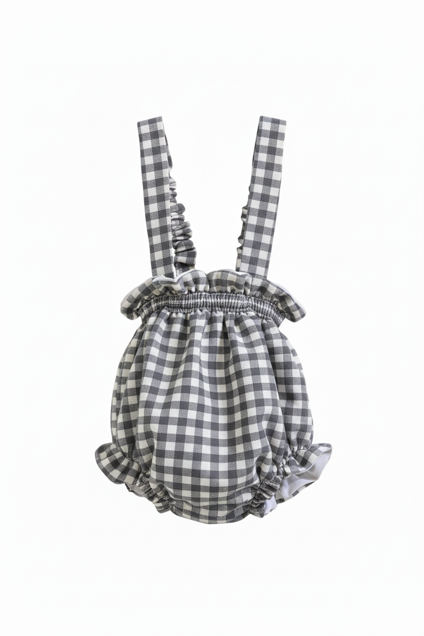 Ranita Vichy Gris y Blanco