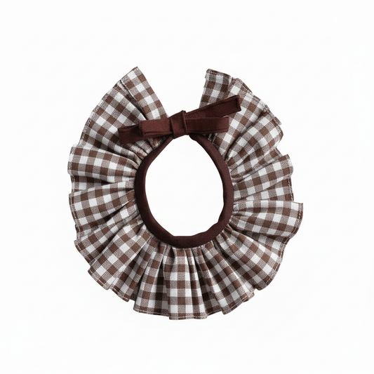 Cuello Vichy Marrón Chocolate